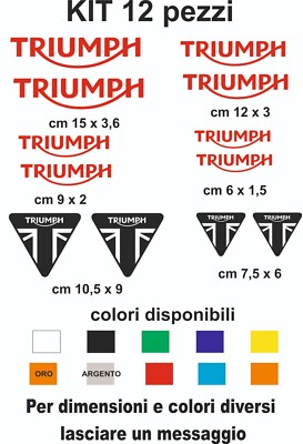 Adesivi Triumph Vinile Prespaziati 12 Pz Per Auto Moto Caschi - Foto 6