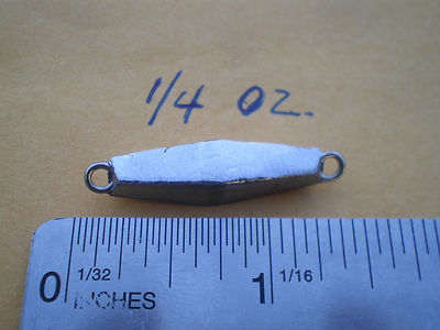 25 PCS. DIAMOND STYLE  JIG LURE, 1/4 OZ.  WITH STAINLESS STEEL EYES, UNPAINTED