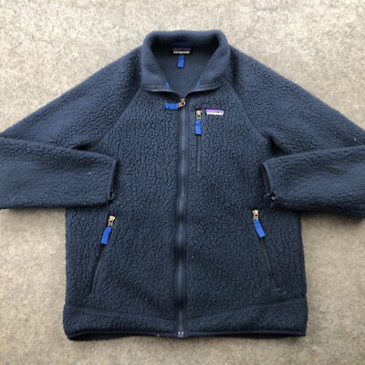Patagonia Jacket Mens Medium Blue Retro Pile Fleece Full Zip