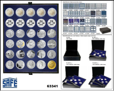 SAFE 63341 Nova deluxe Münztableaus LEFA DESIGN 30x runde Fächer 32 mm