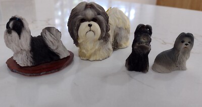Lot of 4 Shih Tzu Dog Collectible Figurines  pretty darn cute!