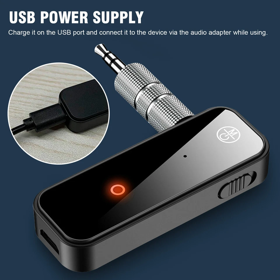 Bluetooth 5.0 USB Wireless Transmitter Receiver 2in1 Audio Adapter 3.5mm Aux Car - Image 2 of 4