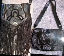 River Island Genuine Leather Fringe Tassel, Crossbody Bags & Purse Vintage.Rare
