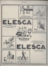 Publicité ancienne sept 1928 déjeuner chocolat Elesca  LSK  Pub 32 x 23.5 L S K
