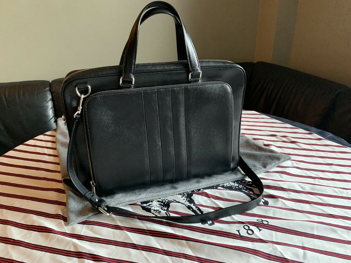 Brooks Brothers Black Fleece Black Pebble Leather Briefcase Brooks Brothers Black Fleece Black Pebble Leather Briefcase