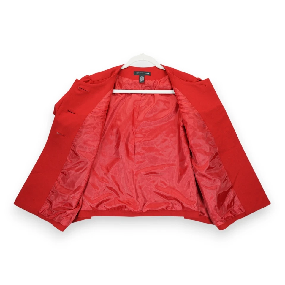 NUEVO CON ETIQUETAS INC International Concepts Chaqueta Para Mujer Roja Botones Grandes Mangas Abullonadas XL Foto 3 de 4