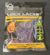 LOCK LACES Elastic Cord Fastening Trim To Fit Shoe Purple - NEW