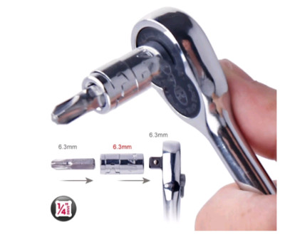 Vierkantantrieb 1/4'' auf 1/4'' Steckschlüssel Sechskant Bit Konverter Halter - nur Adapter