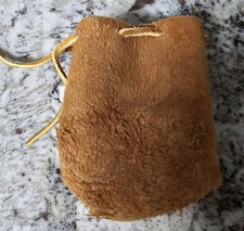 Small Leather Drawstring Pouch Reenactment, LARPing, Costume, Etc.