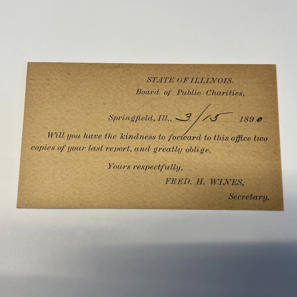 US SC UX9 Dark Buff Springfield IL 3-15-90 11AM Board of Public Charities #A63 - Image 2 of 2