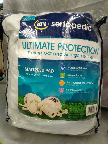 Serta sertapedic ultimate protection waterproof allergy smart king mattress pad - Picture 1 of 6