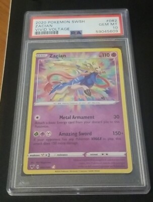 Zacian #82 Amazing Rare 2020 Pokemon Vivid Voltage PSA 10 Gem Mint