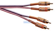 Image of PREMIUM Twin 2x RCA Phono Male Plug to Plug Lead 0.5m to 5m Audio Speaker Cable