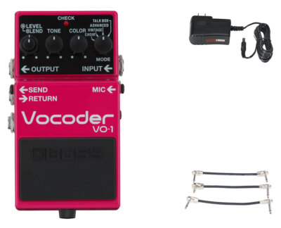 Boss VO1 Vocoder Pedal + Gator 9V Power Combo & 3 Patch Cables