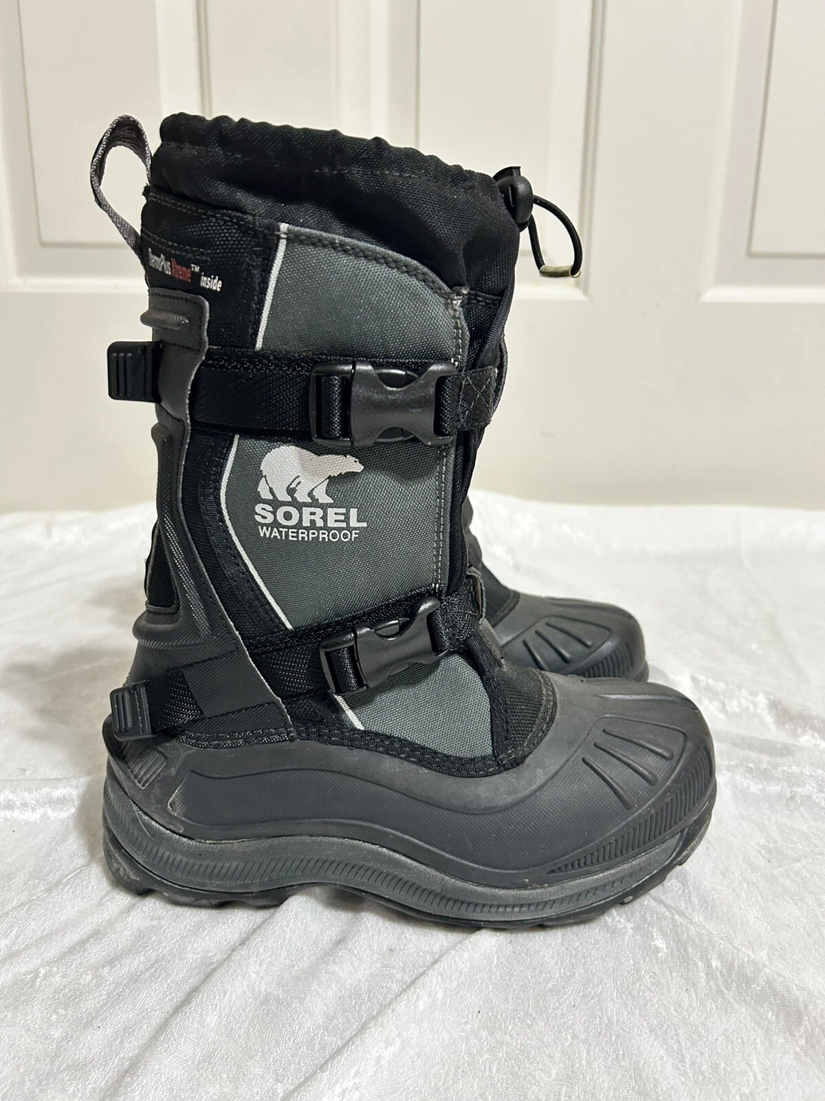 SOREL Alpha Trac Lace Insulated Lined Winter Boots Black Men’s Size 5 Thermoplus