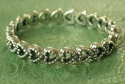 Pandora Heart Ring linked love STERLING 