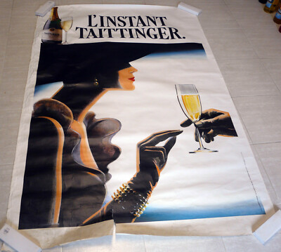 Original Poster Champagner Taittinger Reims 80er Jahre 119cmx174cm