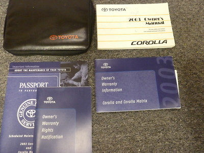 2003 Toyota Corolla Sedan Owner Owner's Manual User Guide Book CE S LE 1.8L 