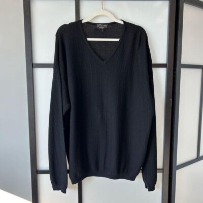 [L] J.P Tilford Harry Rosen Lightweight Black V Neck Long Sleeve Sweater