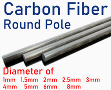 Carbon Fiber Rod Solid Round Pole Dia of 1mm 1.5mm 2mm 2.5mm 3mm 4mm 5mm 6mm 8mm