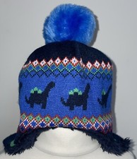 George Baby Boys Winter Bobble Hat Dinosaurs Size 3-6 Months