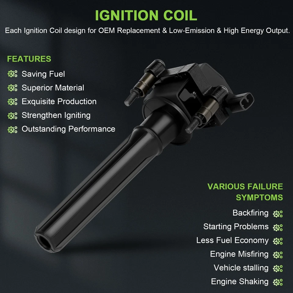 6 bobinas de encendido y bujía para Dodge Magnum 2005-2005 3,5 L V6 Foto 4 de 4