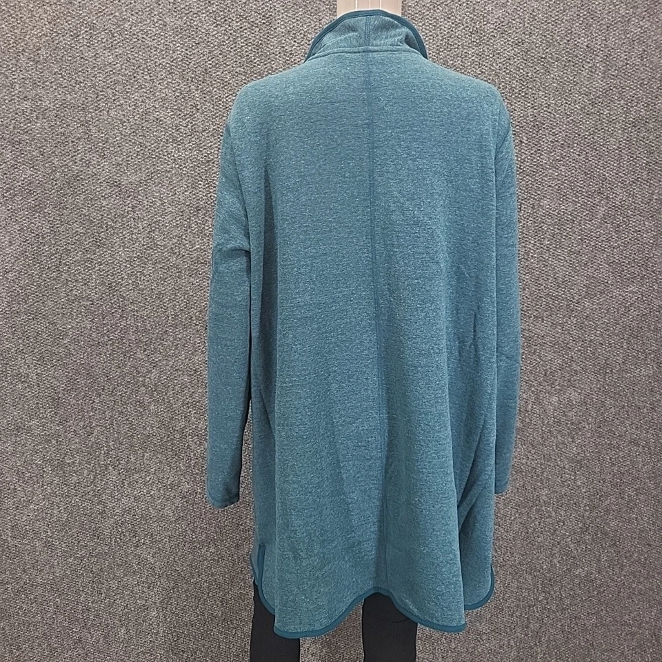 Cárdigan Isaac Mizrahi Live SOHO Pelucado Trasero Frente Abierto 3X Talla Grande Azul Foto 4 de 4