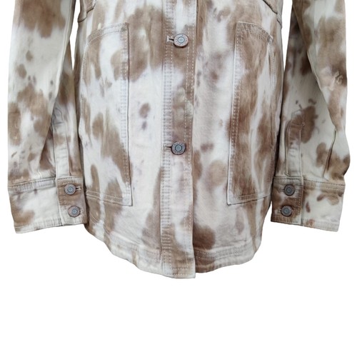 Anthropologie Pilcro Womens Denim Jacket Brown Size M Tie Dye Cotton RRP €158 - Picture 4 of 10