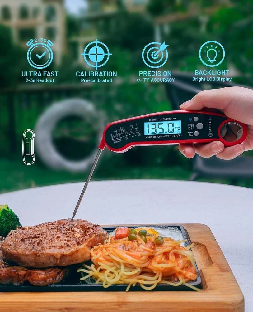 Meat Thermometer Digital, Instant Read Food Thermometers for Kitchen Cooking ... Meat Thermometer Digital, Instant Read Food Thermometers for Kitchen Cooking ...