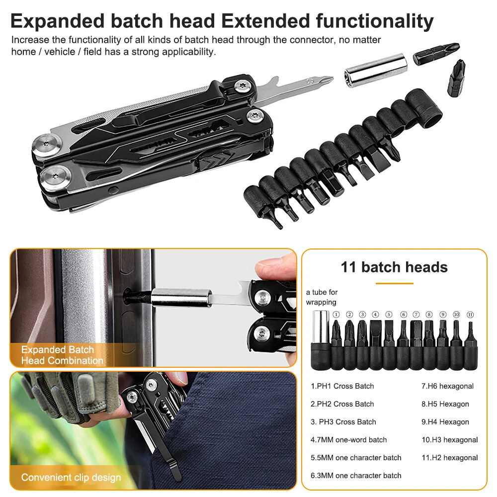 Multi tool Multipurpose Outdoor Folding Pocket Pliers Multitool 16 in 1