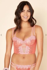Cosabella Veneto Balconette Bustier Bra Top sz 34C New Coral Pink 175