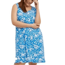 Draper James ,ruffle nightie in blue shadow floral