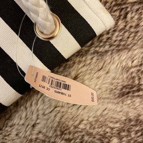 Victoria’s Secret Navy Stripe Rose Gold Backpack Bucket Bag Purse Nautical NWT - Picture 8 of 13
