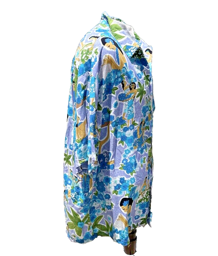 Iolani Hawaiihemd Vintage Rayon USA Hula Girl XXL - Bild 13 von 15