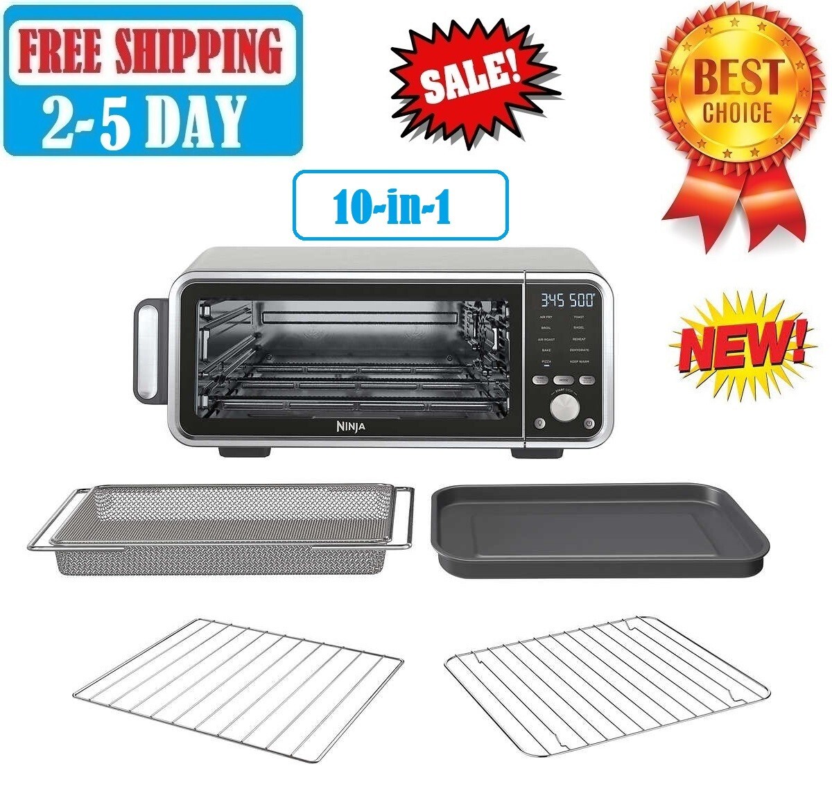 Ninja FT205CO Foodi 10in1 Digital Air Fry Oven Pro Stainless Steel SALE OFF! eBay