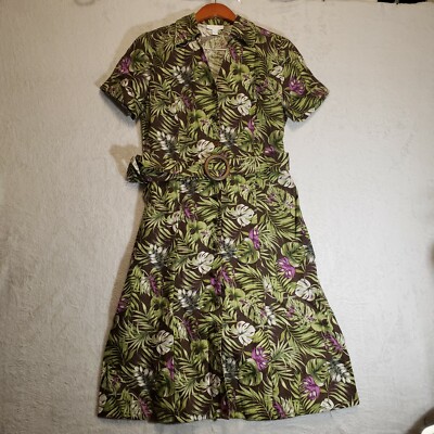 Charter Club Women's Shirt Dress Green Brown Floral Linen Sz 4 Monstera Leaf | eBay Charter Club Women's Shirt Dress Green Brown Floral Linen Sz 4 Monstera Leaf | eBay