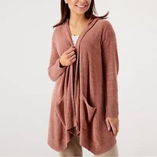 NWT Barefoot Dreams CozyChic Ultra Lite Seashore Hooded Cardigan Clay Size 1X
