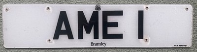 UK Vanity Bramley Logo Front Number License Plate AME 1