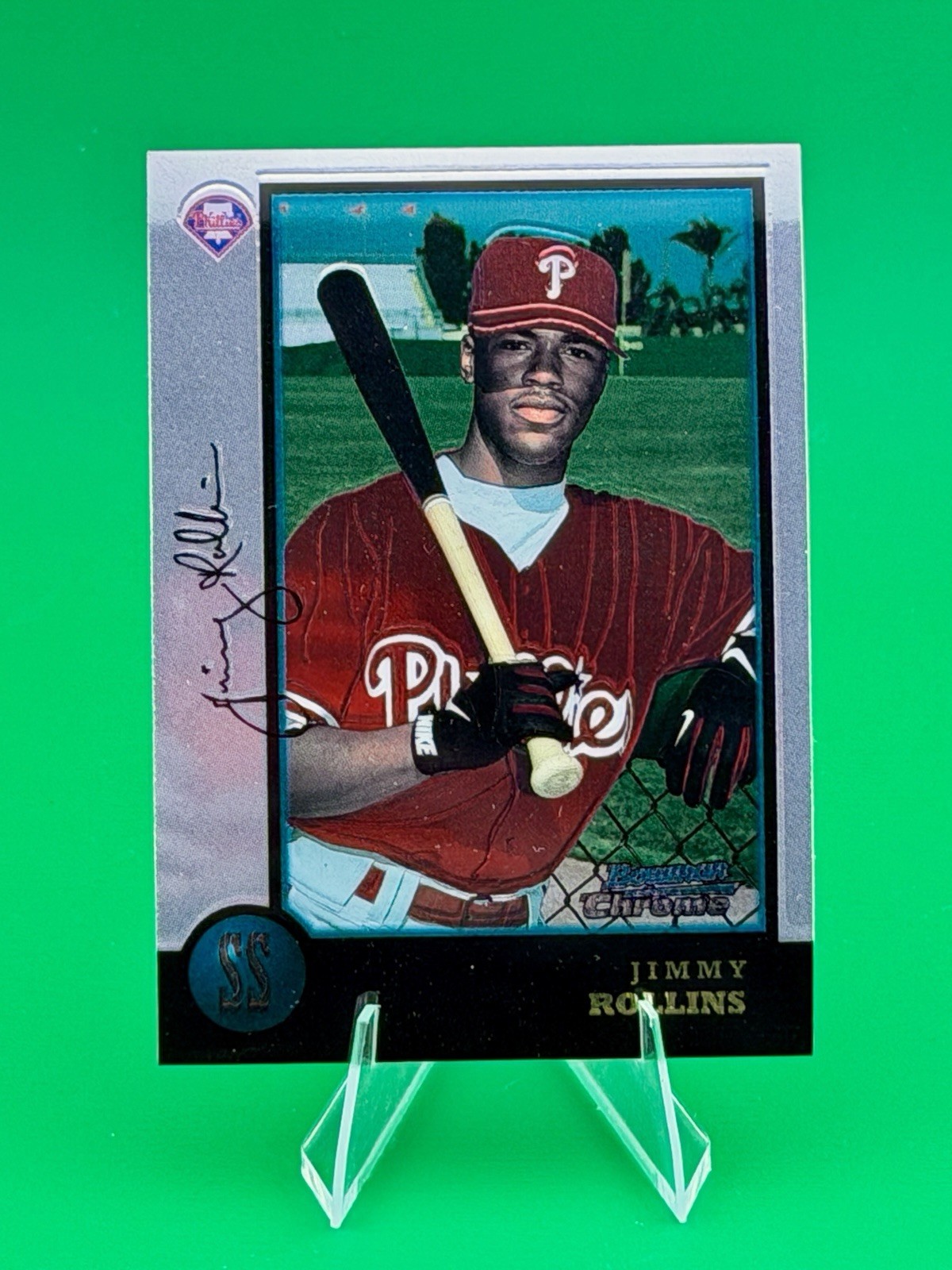 1998 Bowman’s Best Chrome Jimmy Rollins #181 Phillies Rookie Prospect Card