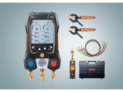 Testo 550s Smart Kit - Digital Manifold with 2 Way Valve, 115i Temp Probes (x2),