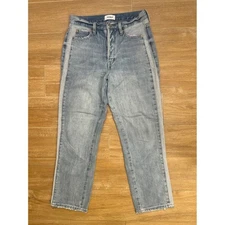 Pistola Denim Jeans Size 26 Light Wash Cropped Straight Leg Side Stripe