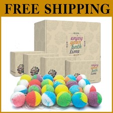 Luxury Organic Bath Bombs Set, 24 Handmade Fizzies