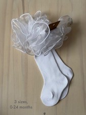 NEW Baby or Toddler Socks - flounced ruffle trim, 0-6, 6-12; or 12-24 months