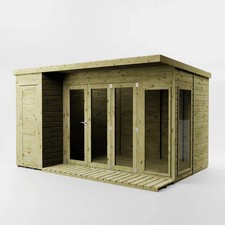 Image of 12 x 8 Premium Contemporary Summerhouse with Side Shed