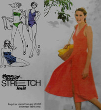 Vtg 1979 Simplicity 9005 Sz 5 7 9 Jr Swimsuits Bikini Front Wrap Skirt UNCUT