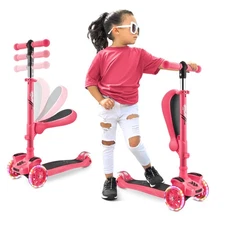 Patineta Scooter Para Niños Con Asiento Plegable Seat Scooter For Boys Girls NEW