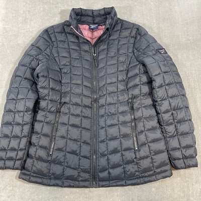 Reebok Women's Large Dark Gray Quilted Full Zip Lightweight Puffer Jacket
