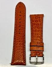 24mm Tan Genuine Alligator Watch Band - USA