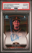 2023 Bowman Chrome Rayner Arias Prospect Auto Giants PSA  10