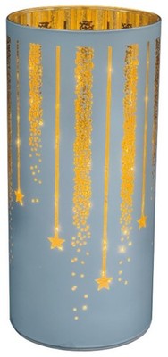 TrendLine Glasgefäß Glas Ø 10 x 22 cm weiß  Windlicht